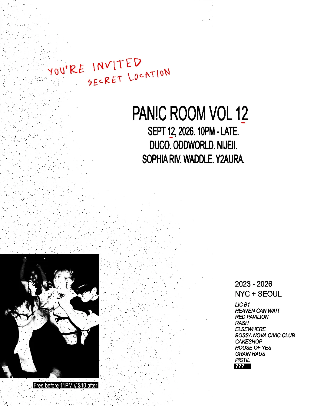 PAN!C ROOM underground dance event